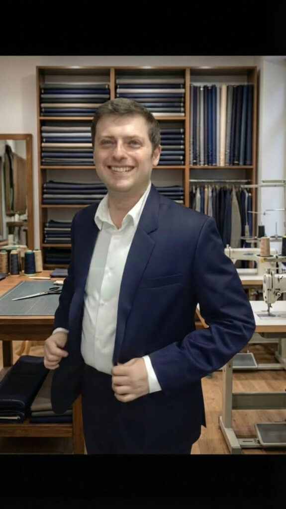 Handcrafted men’s business suit with perfect fit at Duro Tailors