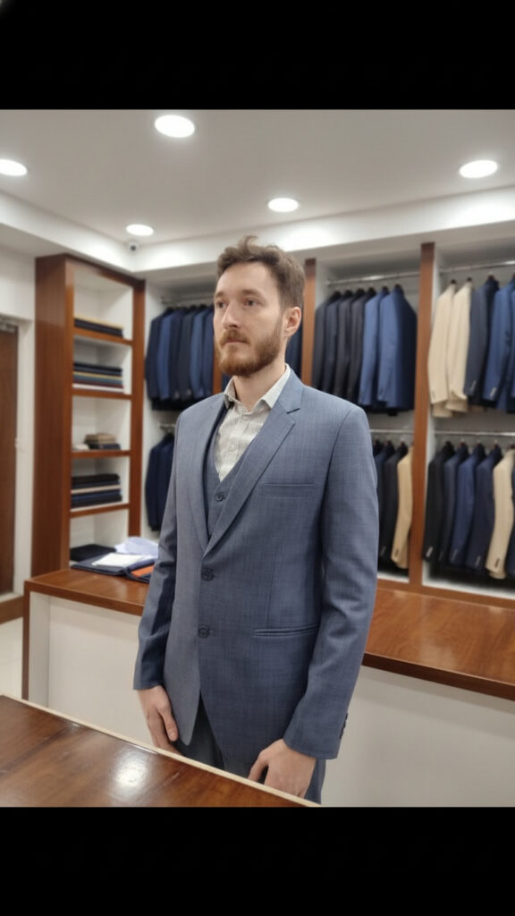 Handcrafted men’s business suit with perfect fit at Duro Tailors